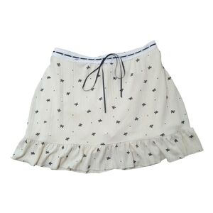Ribbed Ribbons & Bows Mini Skort Size Small Playful Preppy